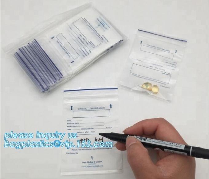resealable one side clear pouch pharmacy small Ziplockk pill package zip lock plastic bags pills
