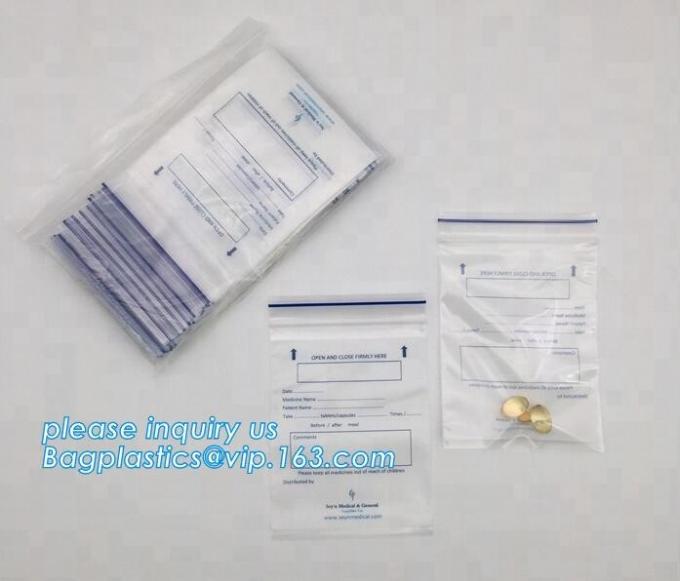 resealable one side clear pouch pharmacy small Ziplockk pill package zip lock plastic bags pills