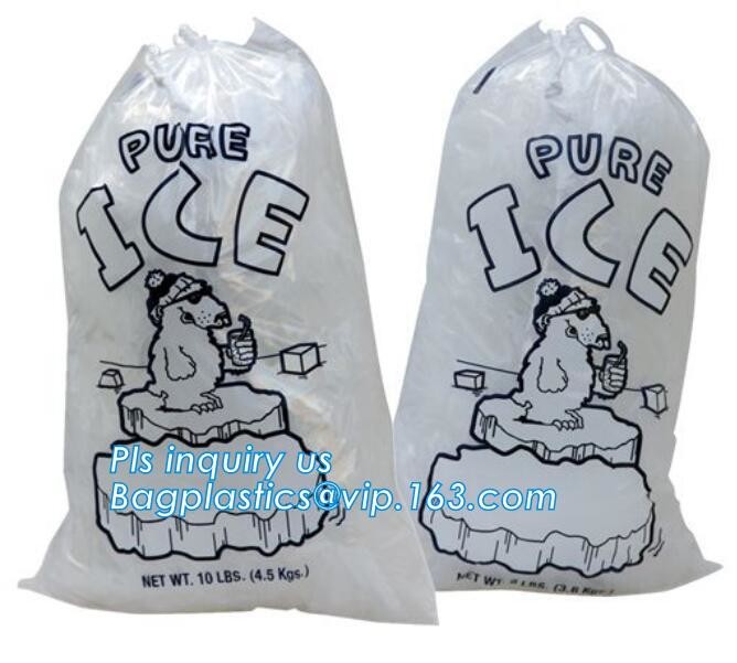 ECO FRIENDLY ICE PACK BAGS, ECO GREEN PACKAGING, BIO ICE BAG, disposable drawstring top crystal