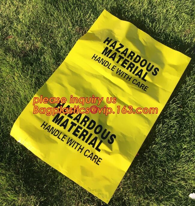 Biohazard Waste Garbage Bag, hazardous waste yellow plastic bag asbestos garbage bag, biohazard