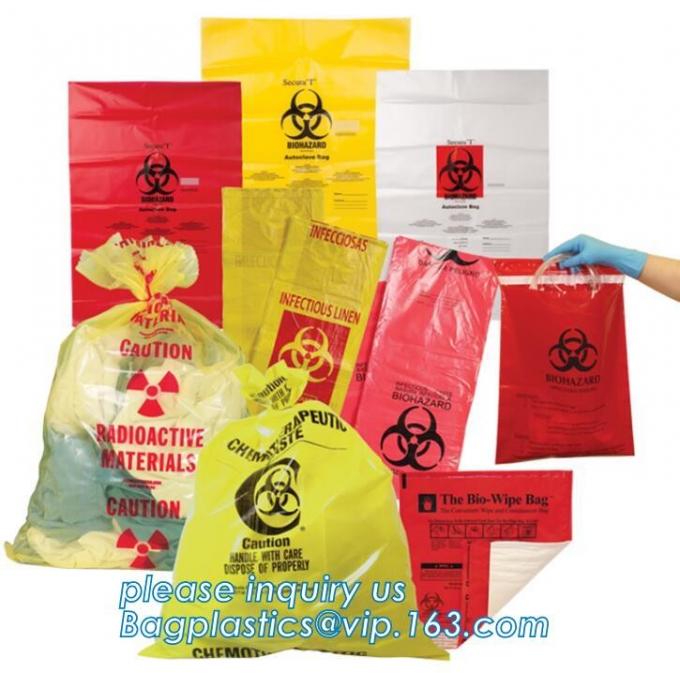 Red bag, yellow medical biohazard waste bag, hospital biohazard medical