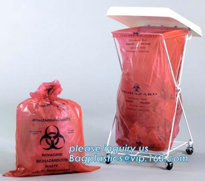 Red bag, yellow medical biohazard waste bag, hospital biohazard medical