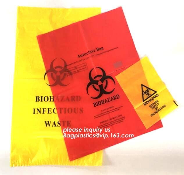 Aerohazard Biological Hazard Bag 240x160mm,Red Medical Waste Disposal