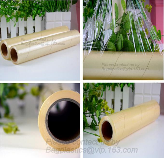 Keep Fresh PE food wrap plastic Cling film wrap jumbo roll, LLDPE power