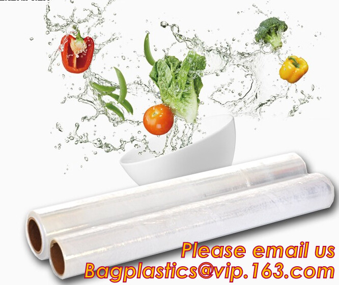 Keep Fresh PE food wrap plastic Cling film wrap jumbo roll, LLDPE power